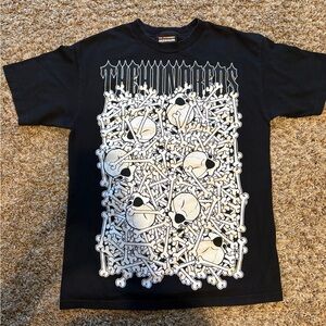 The Hundreds Black Tee with Skull and Bones Design